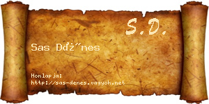 Sas Dénes névjegykártya